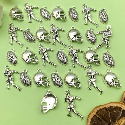 Sailanzi 60pcs Alloy Antique Silver Sports Ice Hockey Set Series Pendant Jewelry Making DIY Keychain Earrings Pendant Various Design Charms for Jewelry Making Bracelets Necklace (SN248) in Kuwait