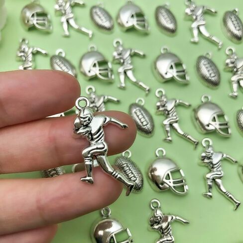 Sailanzi 60pcs Alloy Antique Silver Sports Ice Hockey Set Series Pendant Jewelry Making DIY Keychain Earrings Pendant Various Design Charms for Jewelry Making Bracelets Necklace (SN248) in Kuwait