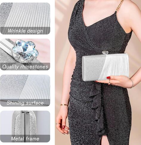 Clutch Purses for Women Formal Evening Bag Rhinestone Prom Purse for Wedding Party Handbag for Women in Saudi Arabia