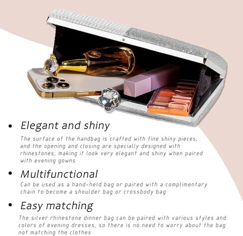 Clutch Purses for Women Formal Evening Bag Rhinestone Prom Purse for Wedding Party Handbag for Women in Saudi Arabia
