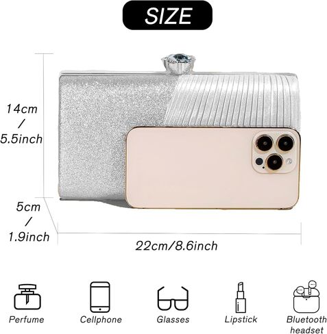 Clutch Purses for Women Formal Evening Bag Rhinestone Prom Purse for Wedding Party Handbag for Women in Saudi Arabia
