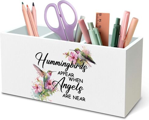 DILSJ Inspirational Bird Pen Pencil Holder Organizer for Desk, Inspirational Gifts for Women, Every Little Thing is Gonna Be Alright Wooden Box Signs for Home Office Desk Tabletop Decoration in Kuwait