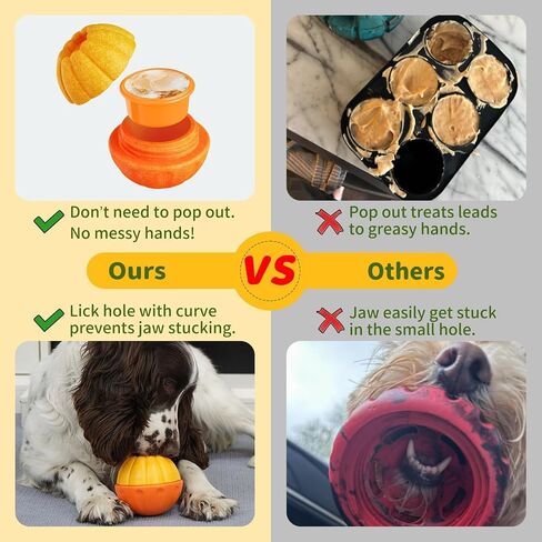Interactive Dog Toys for Aggressive Chewers, /No Oil Needed/Smooth Screwing Frozen Treat Freezable Dog Puzzle Treat Dispensing Toy to Keep Them Busy for Small Medium Large Breeds, Cream White in Kuwait