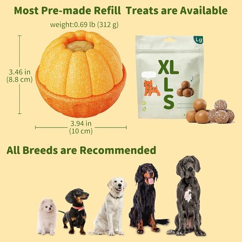 Interactive Dog Toys for Aggressive Chewers, /No Oil Needed/Smooth Screwing Frozen Treat Freezable Dog Puzzle Treat Dispensing Toy to Keep Them Busy for Small Medium Large Breeds, Cream White in Kuwait