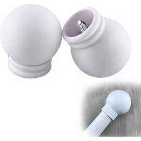 مجموعة حديثة من 2 قضبان الستار المستديرة ، قبعات نهاية الكرة 35 ملم/1.4in لقضبان الستائر 5/8 بوصة ، والبلاستيك السود in Kuwait