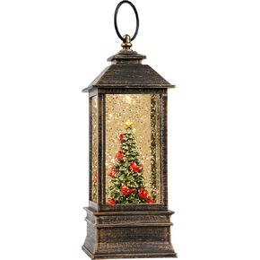 12.5'' Fall Snow Globe Lantern - Scarecrow and Turkey Lighted Water Lantern with Swirling Glitter Fall Decorations for Home, Thanksgiving, Autumn Harvest Fall Decor in Kuwait