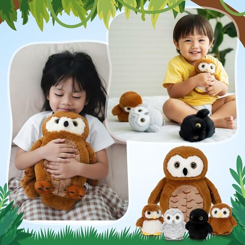 5 PCS Goat Plush Toys Gift Set 15.7 Mommy Goat Goat White White With With 4 Frids Pretting in Belly Belly Reseruing Plushie Toy Ster in Saudi Arabia