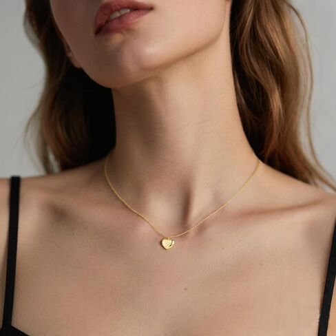 SLUYNZ 925 Sterling Silver Love Heart Choker Necklace for Women Teens Simple Love Heart Pendant Necklace Chain for Mother's Day in Saudi Arabia