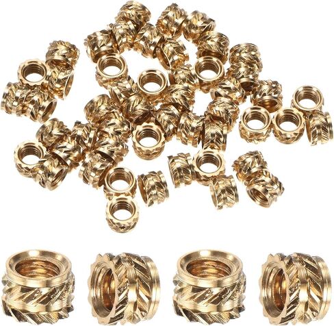 25-Pack Threaded Inserts - M6 x 9mm L x 9mm OD Brass Heat Set Insert Nuts, for 3D Printing Components/Plastic Parts/Miniature Electronics Female Metric Knurled Nuts in Saudi Arabia