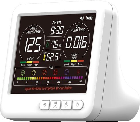 شاشة جودة الهواء الداخلية الاحترافية مع أجهزة الإنذار 7x AQI ، 16 في 1 كاشف في الوقت الحقيقي المحمول لـ PM2.5 | PM10 | CO2 | TVOC | HCHO | درجة الحرارة | همهمة للسيارات المنزلية نباتات الحيوانات الأليفة in Saudi Arabia