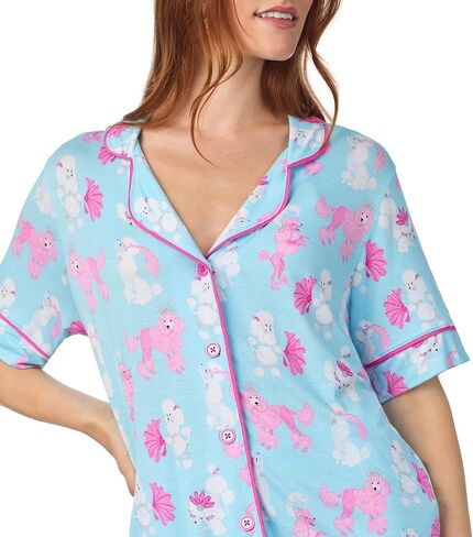Room Service Womens Pajama Sets, Short Sleeve Stretch Rayon Button Down Top with Shorts 2 Piece Lounge Sets for Women in Saudi Arabia