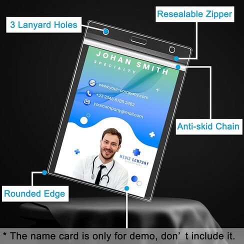 Bulk Acsurpo اسم العلامة الأسماء الأفقي 50 PCS ، نوبات قابلة للختم 3.5x2.25/2.25x3.5 بوصة إدراج شارة معرف سميك إضافي حاملات شارة اسم شارة الاسم المائي. in Kuwait