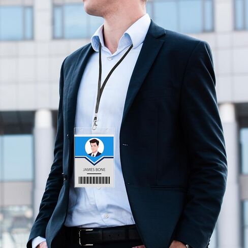 Bulk Acsurpo اسم العلامة الأسماء الأفقي 50 PCS ، نوبات قابلة للختم 3.5x2.25/2.25x3.5 بوصة إدراج شارة معرف سميك إضافي حاملات شارة اسم شارة الاسم المائي. in Kuwait