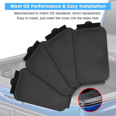 Truck Bed Rail Cap Stake Pocket Cover Plastic Bedrail Insert Plug Box Replacement for 1997-2014 Ford F150, 2002-2016 F250 F350 F450 F550 Super Duty in Kuwait
