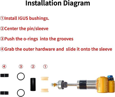 أجهزة تثبيت الصدمة الخلفية مع Igus du متوافق مع الثعلب ، Rockshox ، Ohlins ، Marzocchi ، DVO ، X-Fusion ، DNM ، DSM والمزيد ، M10 Edition in Kuwait
