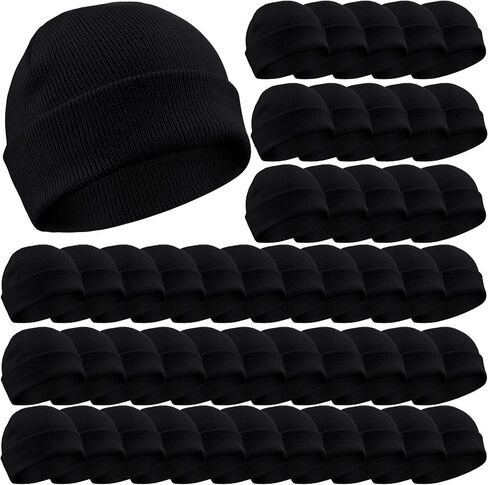 Yahenda 50 PCS Winter Beanies Bulk للرجال نساء ، قبعات قبعة قبعة متشابكة Capuled Skull Cap Usisex in Saudi Arabia