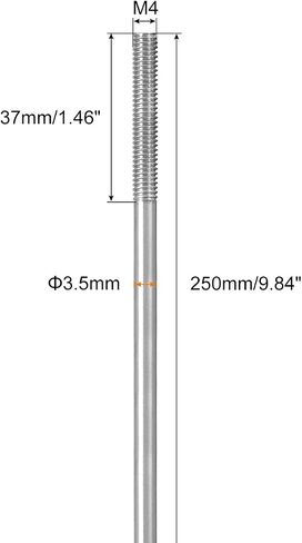 MECCANIXITY 304 Stainless Steel Push Rod Connector Double End Threaded Rod for DIY RC Car, Boat, Car, Airplane, Helicopter Model&DIY Material, M4x200mm, Pack of 5 in Saudi Arabia