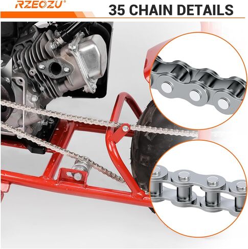 Silver #35 سلسلة Go Kart سلسلة 3 أقدام متوافقة مع GO CART MINI دراجة الدراجة الدراجة الترابية الدراجة النارية POREERSPORTS أجزاء مع سلسلة الكسارة 35 سلسلة روابط 95 روابط in Kuwait