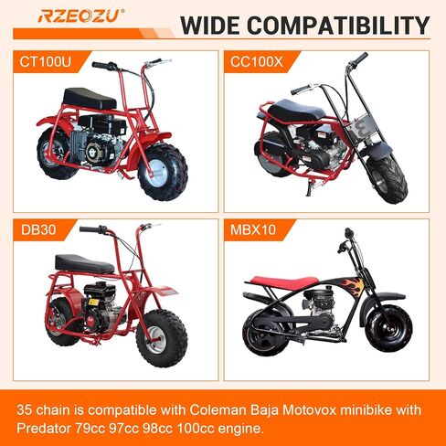 Silver #35 سلسلة Go Kart سلسلة 3 أقدام متوافقة مع GO CART MINI دراجة الدراجة الدراجة الترابية الدراجة النارية POREERSPORTS أجزاء مع سلسلة الكسارة 35 سلسلة روابط 95 روابط in Kuwait