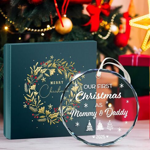 Baby First Christmas Ornament 2025 للآباء الجدد ، احتفل بعيد الميلاد الأول للطفل مع زخرفة 2025 الفريدة ، وهي مثالية للأم الجديدة والأب ، لأول مرة كعائلة مكونة من ثلاثة أفراد in Kuwait