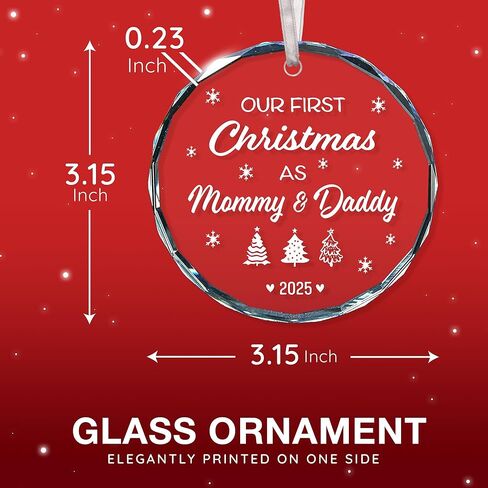 Baby First Christmas Ornament 2025 للآباء الجدد ، احتفل بعيد الميلاد الأول للطفل مع زخرفة 2025 الفريدة ، وهي مثالية للأم الجديدة والأب ، لأول مرة كعائلة مكونة من ثلاثة أفراد in Kuwait