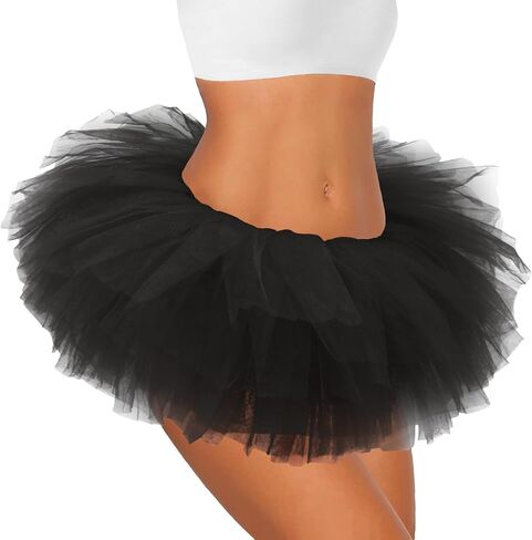 Tutu for Women Adults - 5-Layer Tulle Skirts 80s Outfit for Women - Puffy Adult Tutus - Halloween Costumes Skirt in Saudi Arabia