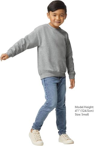 Gildan Unisex Child Fleece Crewneck Sweatshirt, Style G18000B, Sport Grey in Saudi Arabia
