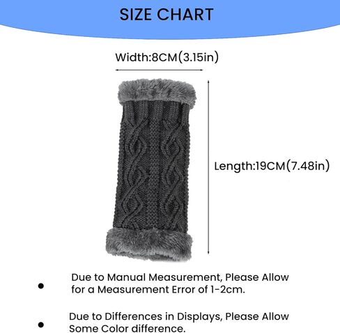 Women Arm Warmers, Winter Knitted Wrist Warmers Fluffy Lined Fingerless Mitten Gloves for Women Girls Cold Weather in Kuwait