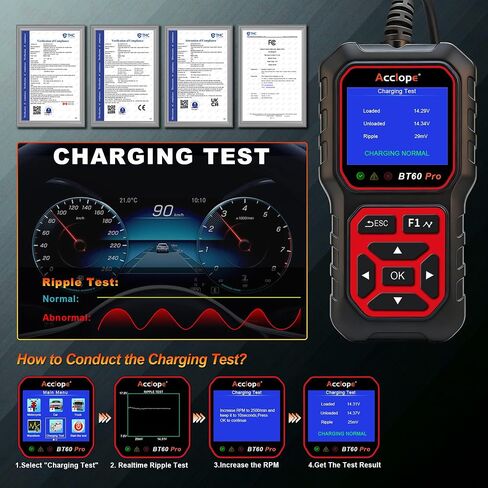 BT60 Pro Acclope Car Battery Tester مع الطباعة السحابية 100-3000 CCA 6V 12V 24V AGM Lithium Gel Battery Checker Automotive Adalyder Digital Analyzer Operging System Oper Truck-Use-Use-Use. in Kuwait