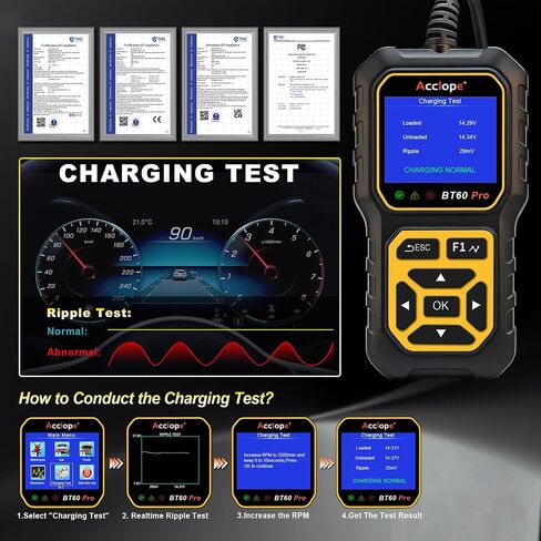 BT60 Pro Acclope Car Battery Tester مع الطباعة السحابية 100-3000 CCA 6V 12V 24V AGM Lithium Gel Battery Checker Automotive Adalyder Digital Analyzer Operging System Oper Truck-Use-Use-Use. in Saudi Arabia
