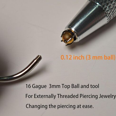 استبدال الذهب كرات ثقب 16G 3MM متوافقة مع الحاجز المربوطة خارجيا ، الأذن ، بيرات لابريت وأداة جرب الكرة الثقب ، 12 قطعة in Saudi Arabia