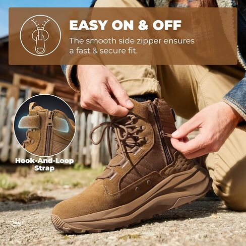 Nortiv 8 Men's Wide Toe Box Work Military Tactical Boots Barefor in Saudi Arabia