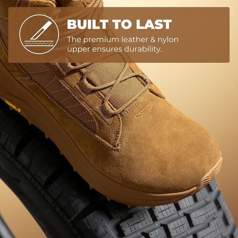 Nortiv 8 Men's Wide Toe Box Work Military Tactical Boots Barefor in Saudi Arabia