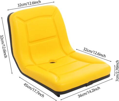 Universal Tractor Seat Black, Heavy Duty 220lb Capacity w/Drainage Hole & Slide Rails for Forklifts Tractors Mowers in Saudi Arabia