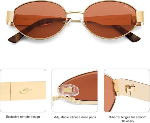 SOJOS Retro Oval Sunglasses for Women Trendy Classic Shades UV400 Protection SJ1256 in Saudi Arabia