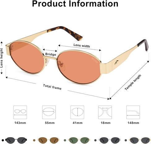 SOJOS Retro Oval Sunglasses for Women Trendy Classic Shades UV400 Protection SJ1256 in Saudi Arabia