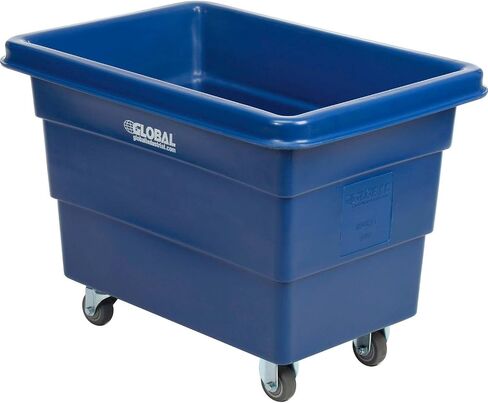Global Industrial 6 Bushel Plastic Bulk Box Truck, Direct Mount Base, 500 lbs. Capacity, 3" Non-Maring Rubber Casters, Blue, 33-2/5"L x 23" W x 24-1/2"H in Saudi Arabia