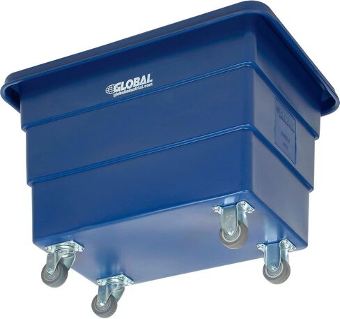Global Industrial 6 Bushel Plastic Bulk Box Truck, Direct Mount Base, 500 lbs. Capacity, 3" Non-Maring Rubber Casters, Blue, 33-2/5"L x 23" W x 24-1/2"H in Saudi Arabia
