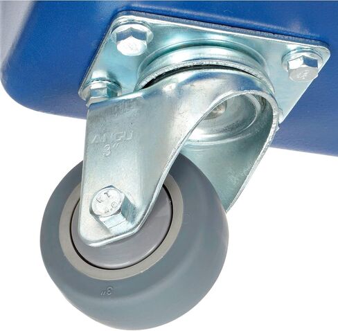 Global Industrial 6 Bushel Plastic Bulk Box Truck, Direct Mount Base, 500 lbs. Capacity, 3" Non-Maring Rubber Casters, Blue, 33-2/5"L x 23" W x 24-1/2"H in Saudi Arabia