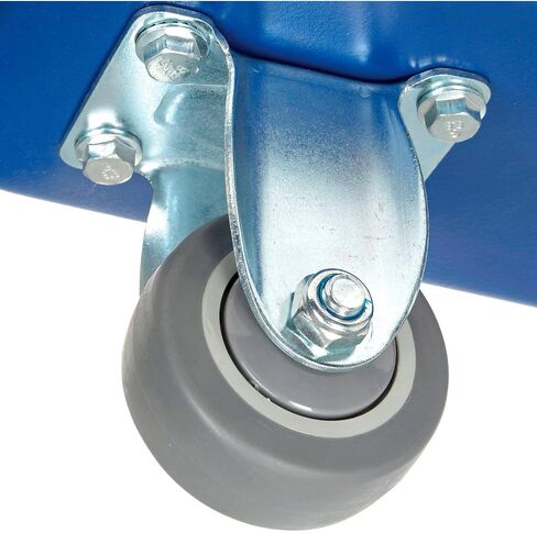 Global Industrial 6 Bushel Plastic Bulk Box Truck, Direct Mount Base, 500 lbs. Capacity, 3" Non-Maring Rubber Casters, Blue, 33-2/5"L x 23" W x 24-1/2"H in Saudi Arabia