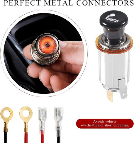 ولاعة سيجارة السيارات ، عنصر توصيل أوتومت سجائر DC 12V Auto Dockette ، ولاعة سجائر مع كابل لمعظم السيارات والشاحنات والمقطورات و RVs والقوارب وملحقات السيارات العالمية in Saudi Arabia