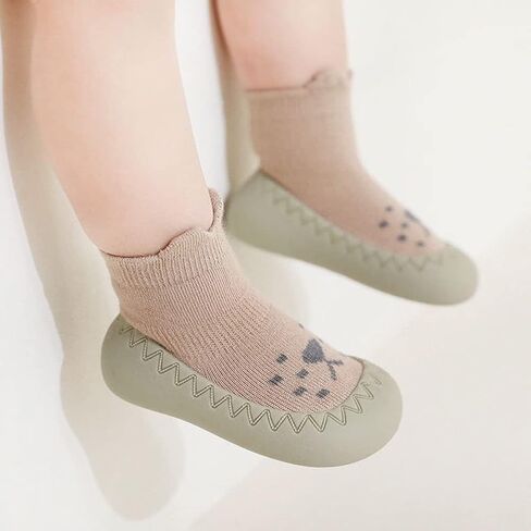 Exegawe Baby Sock Shoes Toddler Cartoon Soft Rubber Sole Non Slip Floor Slipper for Boys Girls First Walking in Kuwait