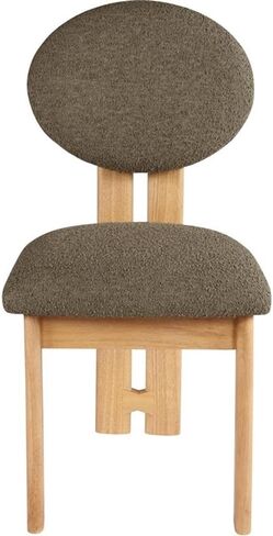 مجموعة Meridian Furniture Napa Collection كرسي طعام منجد حديث لمنتصف القرن مع نسيج بوكل غني، إطار خشبي صلب، تصميم معاصر، مجموعة من 2، 17.5 بوصة عرض × 21 بوصة عمق × 32 بوصة ارتفاع، كريمي in Kuwait