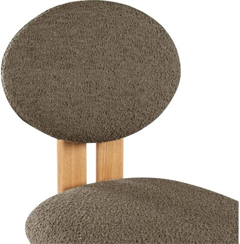 مجموعة Meridian Furniture Napa Collection كرسي طعام منجد حديث لمنتصف القرن مع نسيج بوكل غني، إطار خشبي صلب، تصميم معاصر، مجموعة من 2، 17.5 بوصة عرض × 21 بوصة عمق × 32 بوصة ارتفاع، كريمي in Kuwait