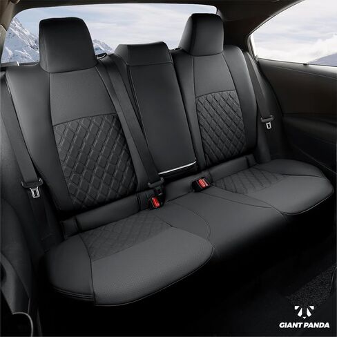 GIANT PANDA Customized Full Set Car Seat Covers for Toyota Corolla Cross L,LE,XLE (Not for Hybrid) 2022 2023 2024 2025,Faux Leather (Black) in Kuwait