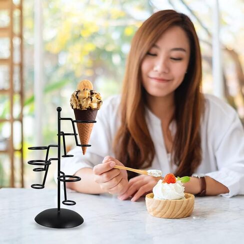 OperItacx 2pcs آيس كريم مخروط مخروط الحديد شاشة الحديد حامل رفوف وافل المخاريط حامل الرف in Kuwait