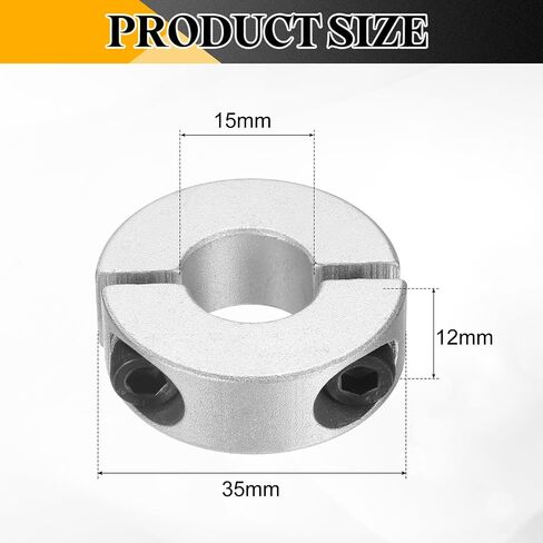 uxcell Double Split Shaft Collar, 20mm Bore Two Piece Clamping Collar 40mm OD 10mm Thickness, Aluminum Alloy Set Screw Split Collar in Saudi Arabia
