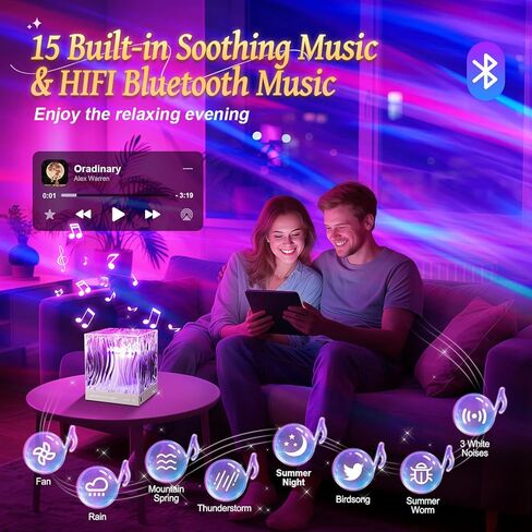Mubarek Crystal Light Projector, 216 Modes Mood Lighting for Bedroom, Remote & USB Control Room Lights for Bedroom, Ambient Lighting Aesthetic Room Decor for Teen Girls Gifts, Christmas Gifts for Kids in Kuwait