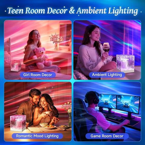 Mubarek Crystal Light Projector, 216 Modes Mood Lighting for Bedroom, Remote & USB Control Room Lights for Bedroom, Ambient Lighting Aesthetic Room Decor for Teen Girls Gifts, Christmas Gifts for Kids in Kuwait