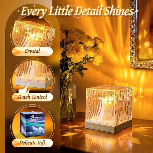 Mubarek Crystal Light Projector, 216 Modes Mood Lighting for Bedroom, Remote & USB Control Room Lights for Bedroom, Ambient Lighting Aesthetic Room Decor for Teen Girls Gifts, Christmas Gifts for Kids in Kuwait